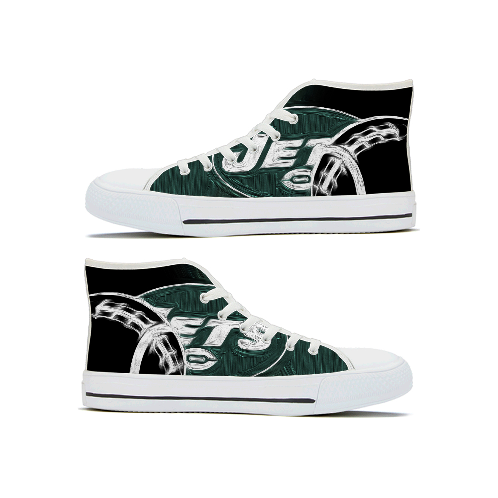 Men's New York Jets High Top Canvas Sneakers 001 Men's New York Jets High Top Canvas Sneakers 001
